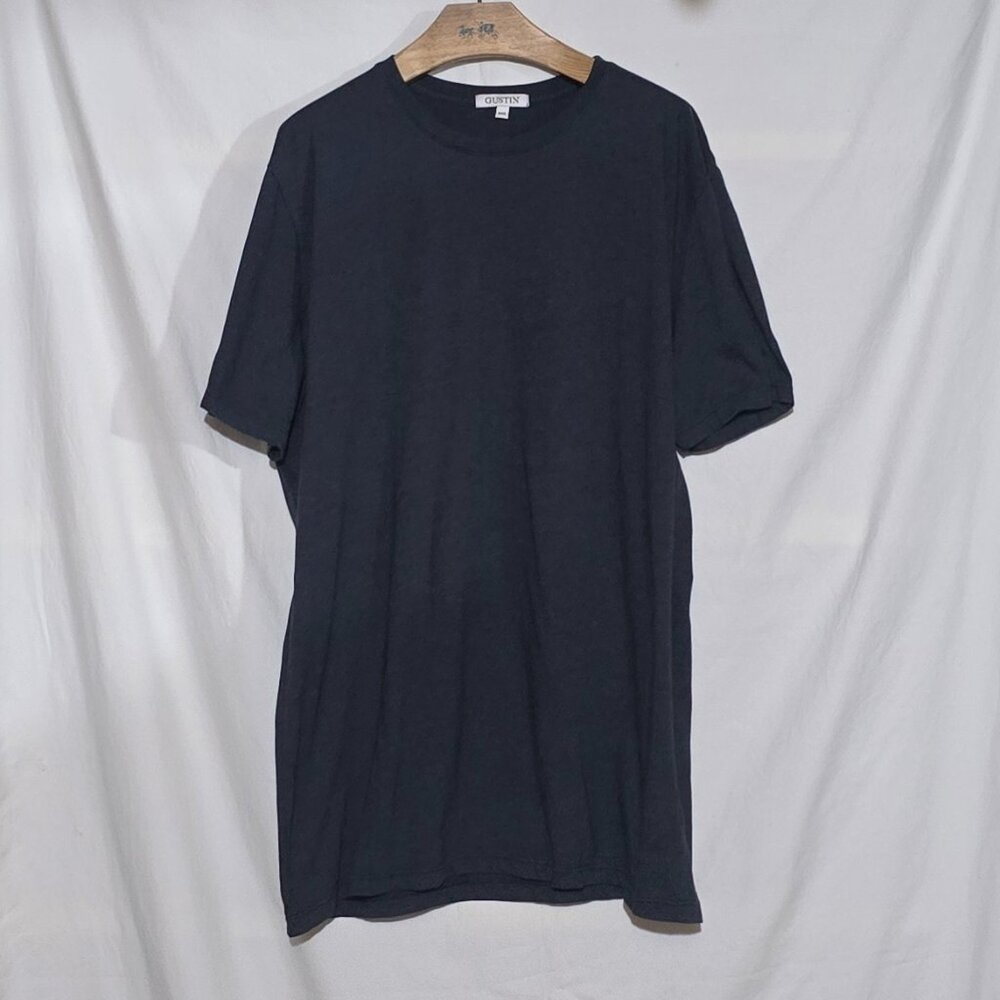 Gustin Made in California USA Heather Crewneck SS Shirt - Blue - XXL* (a)